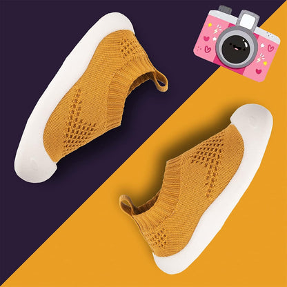Baby First-Walking Shoes 1-4 Years Kid Shoes Trainers Toddler Infant Boys Girls Soft Sole Non Slip Cotton Canvas Mesh Breathable Lightweight TPR Material Slip-on Sneakers Outdoor