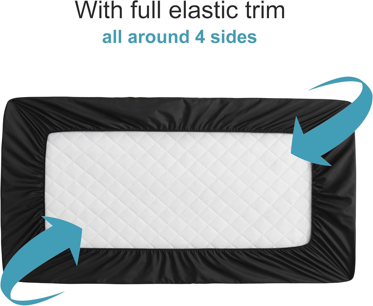 NTBAY 2 Pack Waterproof Mini Crib Mattress Protector, Quilted 24"x38" Fitted Mattress Cover