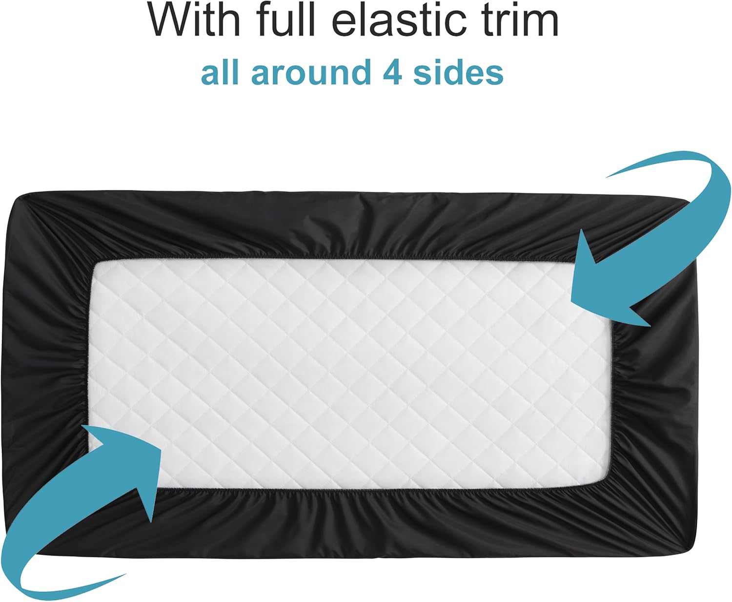 NTBAY 2 Pack Waterproof Mini Crib Mattress Protector, Quilted 24"x38" Fitted Mattress Cover