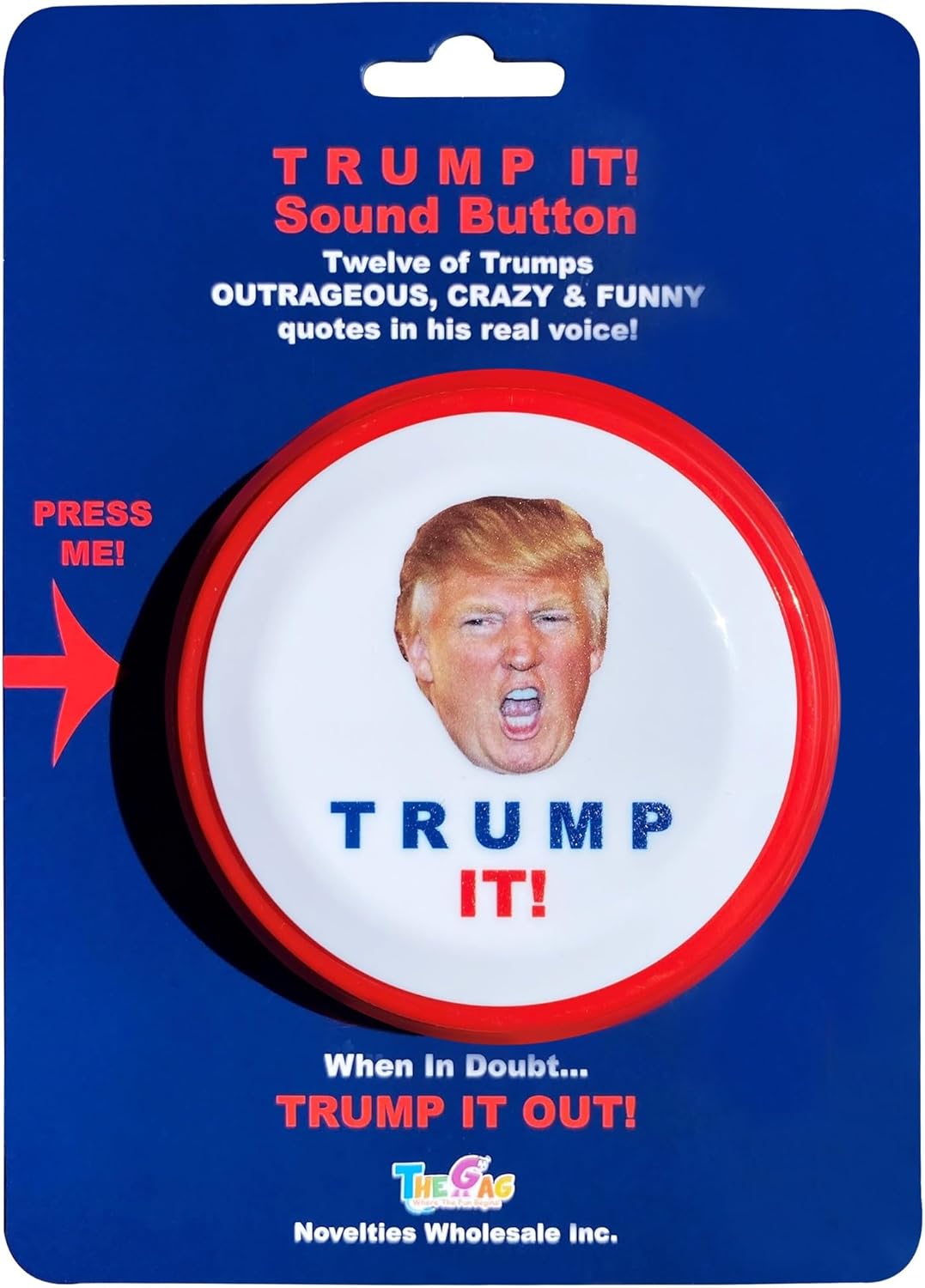 Talking Donald Trump Sound Button-12 Quotes in His REAL Voice-Funny Trump Gift for Men, Women, 2024, Political Gifts for Desk, Office and Home. Republican or Democrat