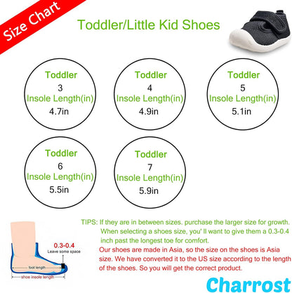 Baby First-Walking Shoes 1-4 Years Kid Shoes Trainers Toddler Infant Boys Girls Soft Sole Non Slip Cotton Canvas Mesh Breathable Lightweight TPR Material Slip-on Sneakers Outdoor