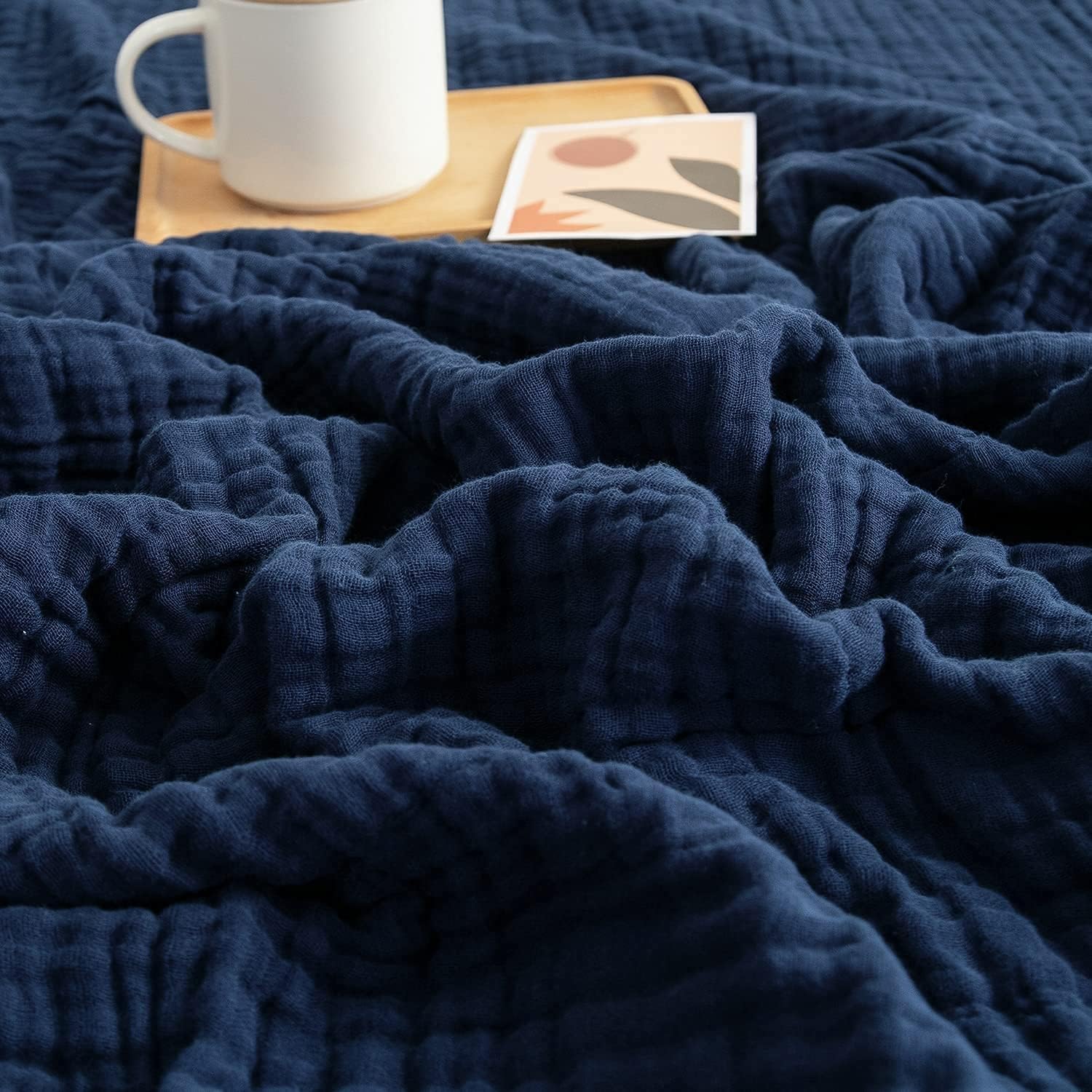 EMME Muslin Blanket 100% Cotton Throw Blankets for Couch Breathable Gauze Blanket All Season Soft