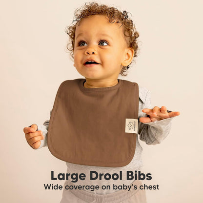 KeaBabies 8-Pack Organic Baby Bibs for Boys, Girls - Super Absorbent Cotton Drool Bibs for Baby Girl & Boy, Teething Toddler, Drooling Newborn, Ultra Soft & Machine Washable (Terracotta)