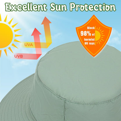 Baby Sun Hat Kids Summer UPF 50+ Toddler Bucket Hat Wide Brim Adjustable Beach Hats for Boys Girls Age 0-6 Years