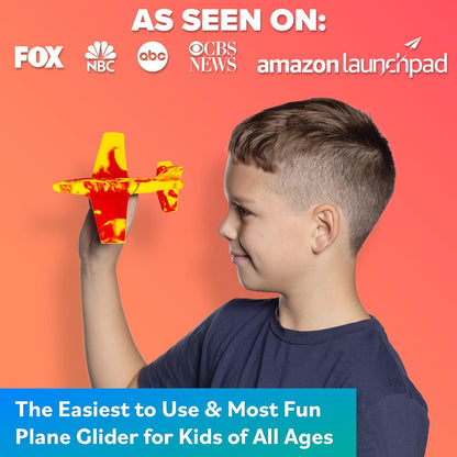 Airplane Toy Foam Glider Plane for Kids: Pool Toys & Coolest Gift For 7 Year Old Boys & Girls - Beach Toys Gift Ideas For All Ages - Summer Yard Games Gifts for Age 3 4 5 6 7 8 9 10 11 12 Year Old