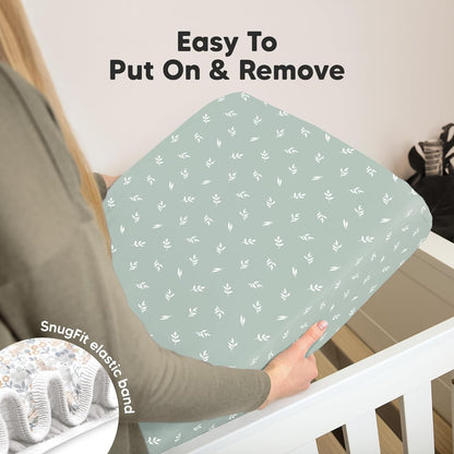 KeaBabies 2-Pack Organic Crib Sheets for Boys, Girls - 52x28 Fitted Crib Mattress Sheet Neutral