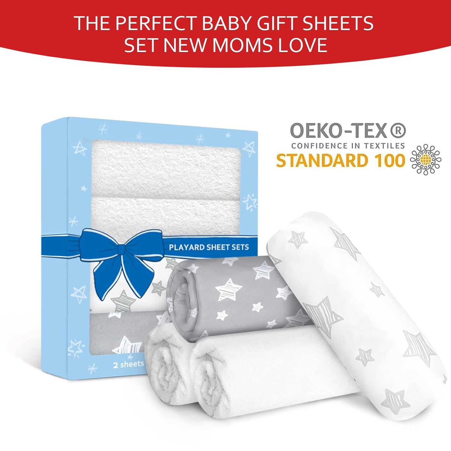 Pack and Play Sheets & Waterproof Terry Pack N Play Mattress Protector Pad Cover 4 Pack, Viscose