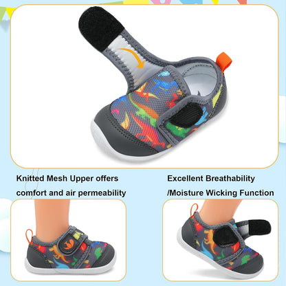 FEETCITY Baby First Walking Shoes Boys Girls Infant Sneakers Crib Shoes Breathable Lightweight Slip On Shoes