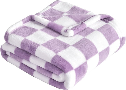 Yurhap Checkered Baby Blanket Fleece Baby Blankets for Girls, Ultra Soft Cozy Fluffy Infant Toddler