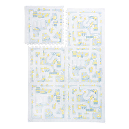 Premium Baby Foam Play Mats -Stylish Floor & Exercise Puzzle Mat for Toddlers & Kids- 6 Soft, Non-Toxic, Odorless, Peel-resistant Foam Tiles -6ft x 4ft -1"inch Extra-Thick, Pastel Blue Gray