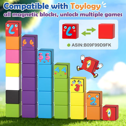 Magnetic Blocks World Building Blocks Edition, STEM Educational Montessori Sensory Learning Toddlers Toys for 3 4 5 Year Old Boys Girls, Number Games 1-10, Birthday Gifts for 3-5 4-8 Year Old Kids