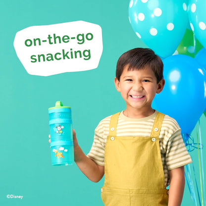 Whiskware Disney Stackable Snack Containers for Kids and Toddlers, 3 Stackable Snack Cups for