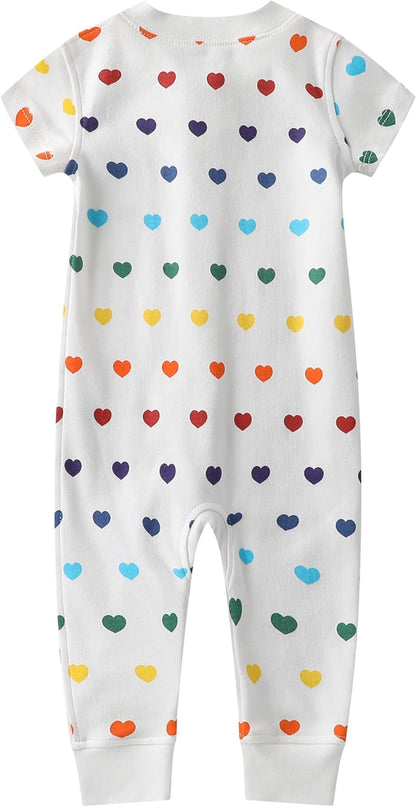 Owlivia Baby Boy Romper, Unisex Short-sleeve Summer Outfit, 100% Organic Cotton Girl One-Piece Jumpsuit