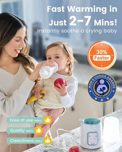 GROWNSY Baby Bottle Warmer, 8-in-1 Fast Baby Milk Warmer with Timer for Breastmilk or Formula