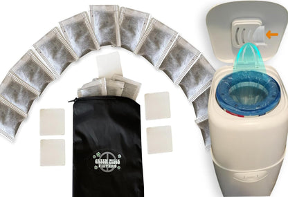 Green Piece® Pack of All Natural Baby Diaper Pail Deodorizer Activated Charcoal Air Purifier (15 Pack of Carbon Filters)