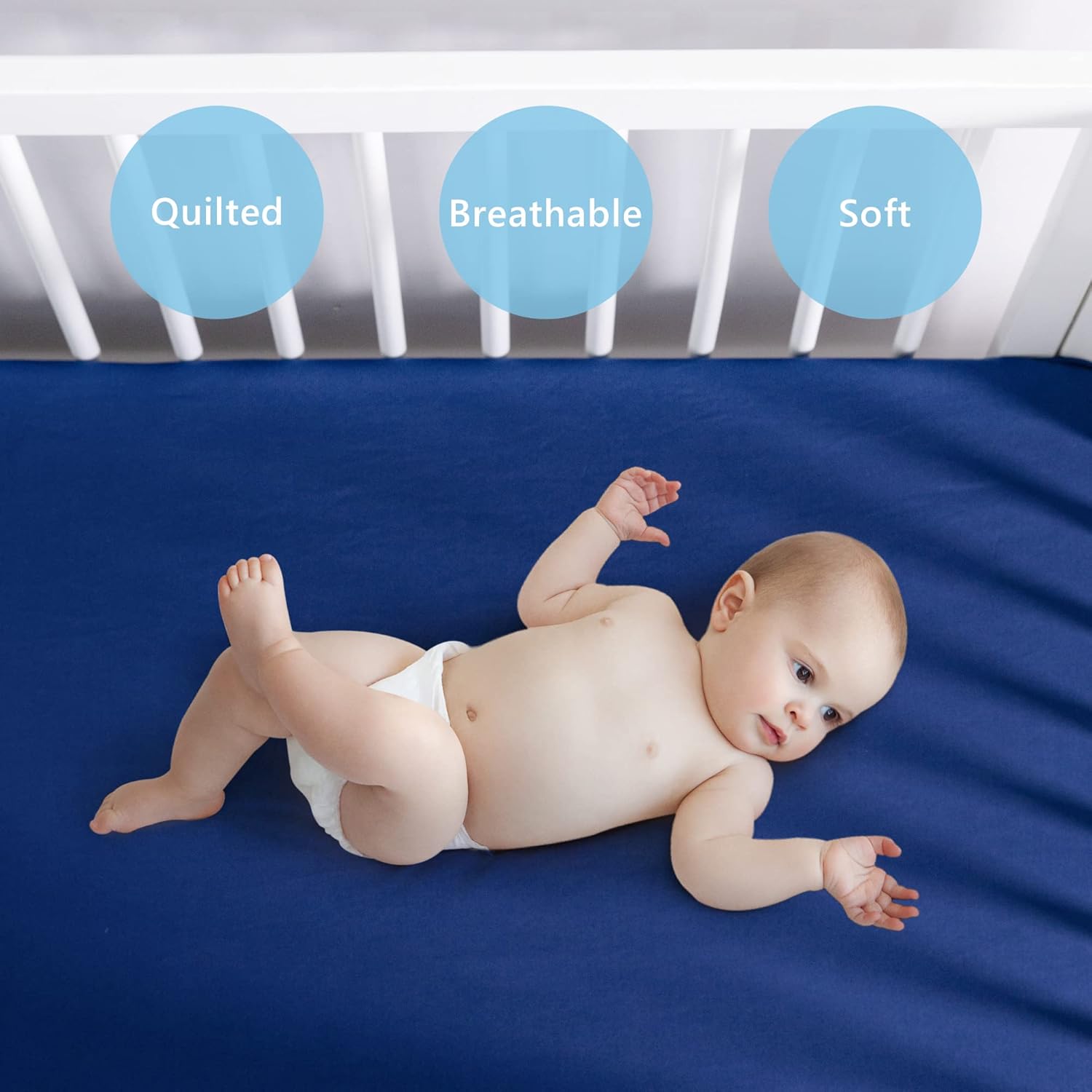 TILLYOU Baby Crib Sheets for Boys Girls, Super Soft Toddler Bed Sheets, 2 Pack Sheets for Standard
