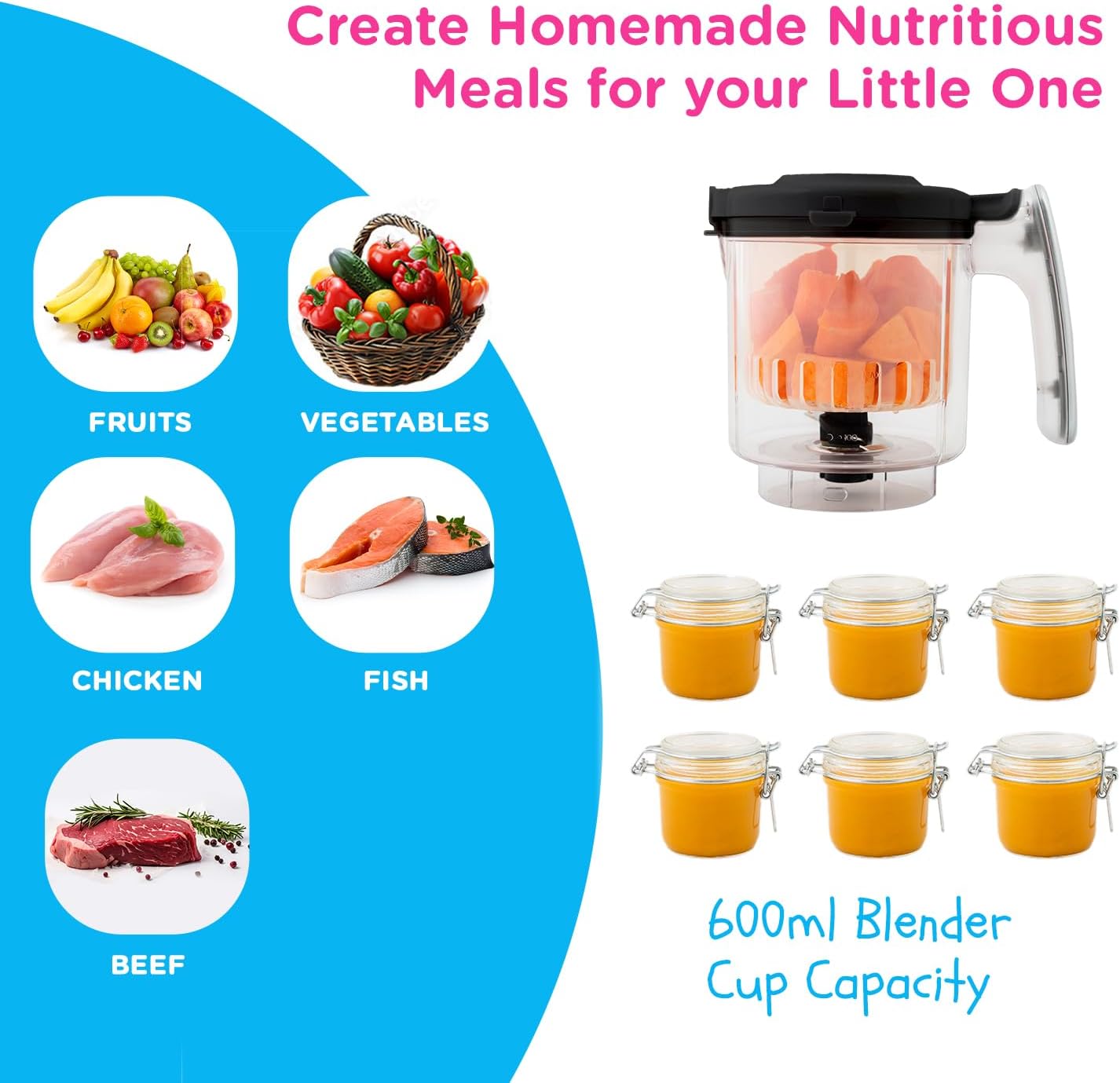 EVLA'S Baby Food Maker, Steamer, Blender, Baby Food Processor for Healthy Homemade Baby Food in