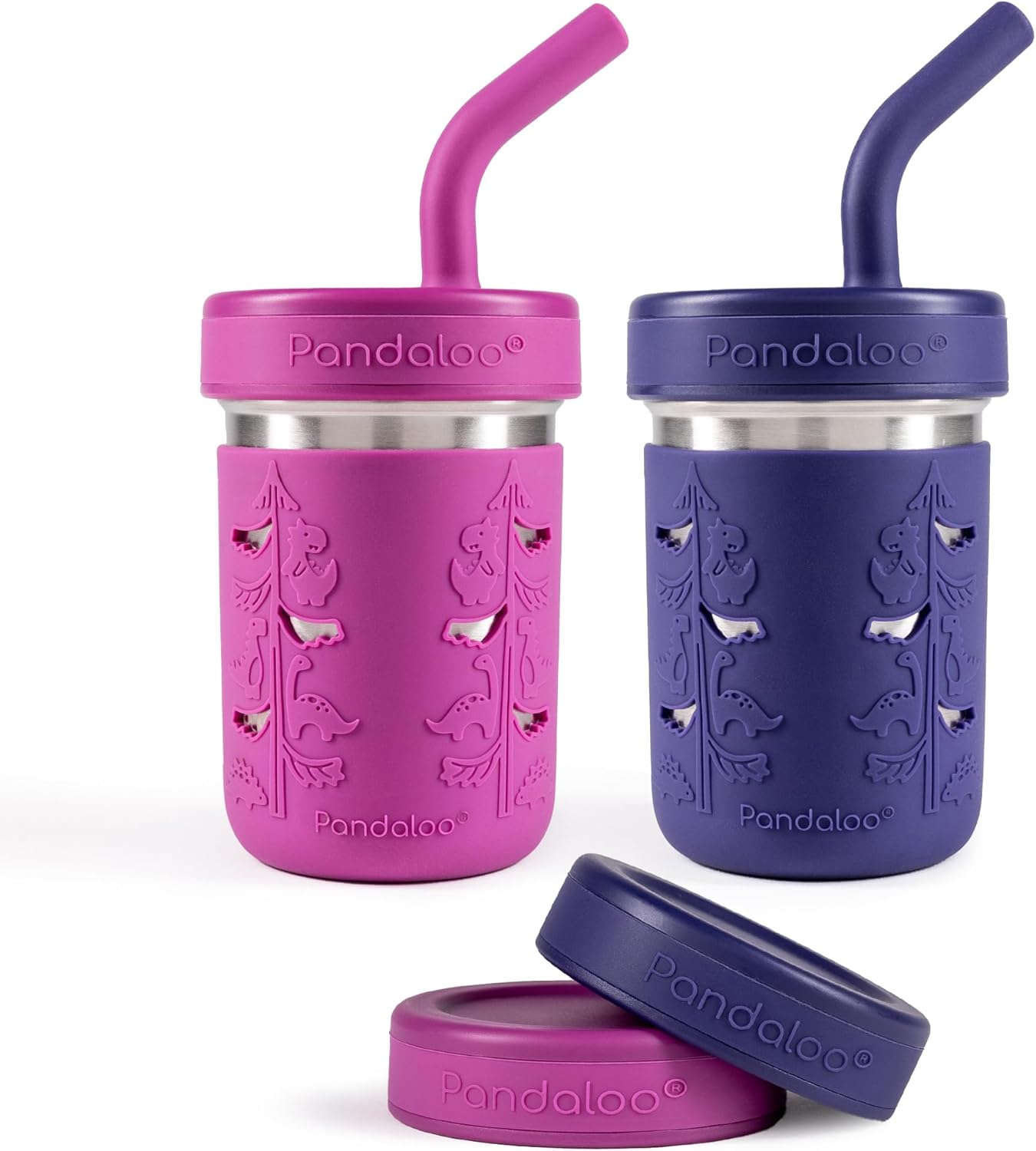 Pandaloo® Smoothie Cups for Kids - Stainless Steel Toddler Tumbler with Straw, Sippy Cup for