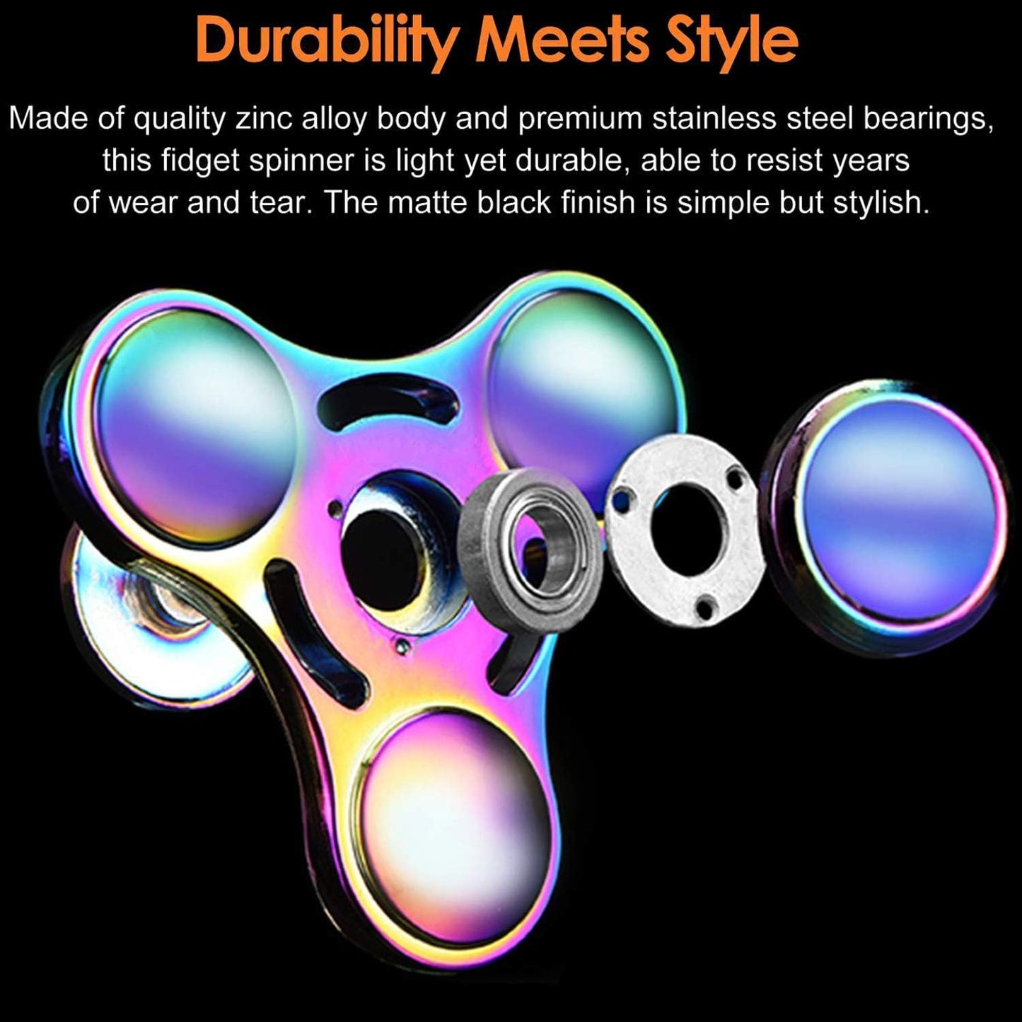 Cool Fidget Spinners Toy Metal for Kids Adults, Steel Fidgit Finger Hand Spinner Desk Toys Gifts Goodie Bag Fillers, Anti Anxiety Stress Relief Toys Stocking Stuffer Party Favors Supplies