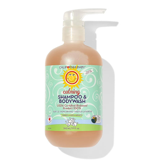 California Baby Calming Baby Shampoo + Baby Wash | 100% Plant-Based | Lavender Body Wash For