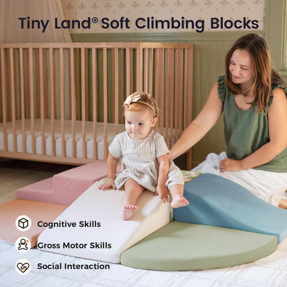 Tiny Land Soft Foam Climbing Blocks for Toddlers, 6-Piece Foam Blocks