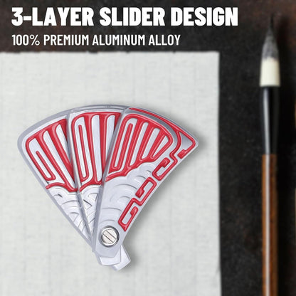 Metal Fidget Toys for Adults, Chinese Style Folding Fan Design Magnet Fidget Slider Haptic Slider EDC, ADHD Tool Anxiety and Stress Relief Toys, Birthday Gifts for Men (Red)…