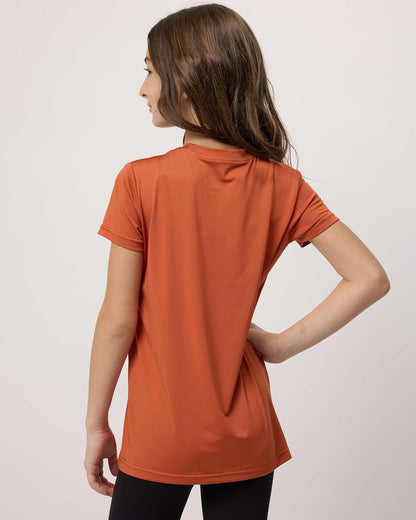 Real Essentials 5 Pack: Girls Short Sleeve Dry-Fit Crew Neck Active Athletic Performance T-Shirt