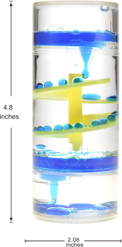 PowerTRC Cylinder Liquid Motion Bubbler Tube | Liquid Sensory Toy Timer | Calm and Relaxing Fidget Office Desk Toy | Helps with Anxiety, Austism, ADHD