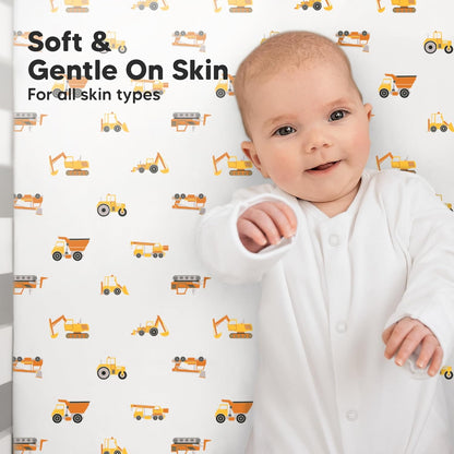 KeaBabies 2-Pack Organic Crib Sheets for Boys, Girls - 52x28 Fitted Crib Mattress Sheet Neutral