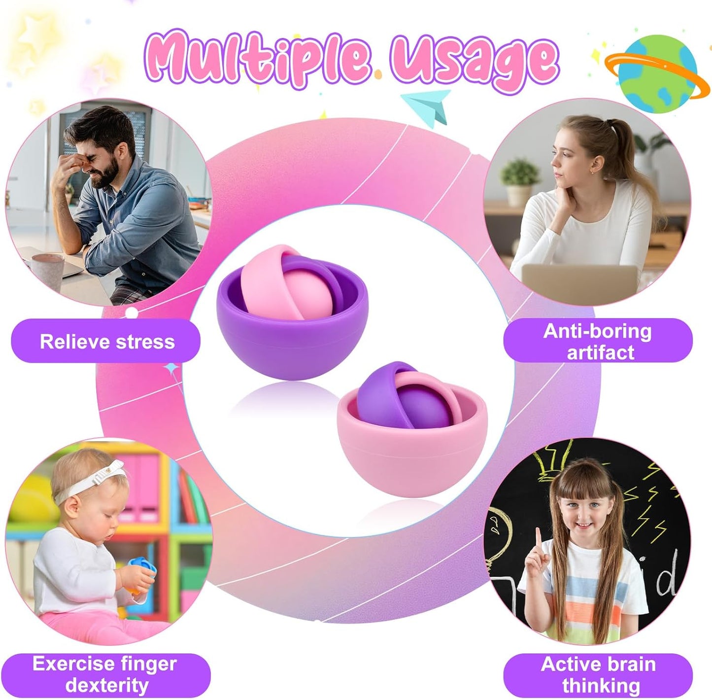 Fidget Toys Adults, Fidget Gyro Toys for Kids 8-12, Gift Ideas Fidgets Gifts for Boys Girls Teens Halloween Party Favors Classroom Prizes