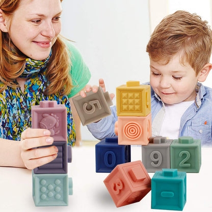 Mini Tudou Baby Blocks Toys, Soft Building Blocks for Babies 6-12 Months