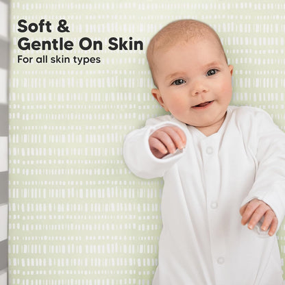 KeaBabies 2-Pack Organic Crib Sheets for Boys, Girls - 52x28 Fitted Crib Mattress Sheet Neutral