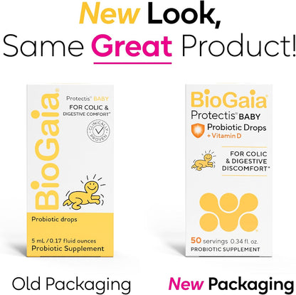 BioGaia Baby Probiotic Drops - Colic & Gas Relief + Vitamin D, 50-Day Supply, Safe for Newborns