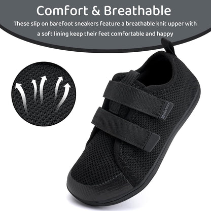 WateLves Toddler Little Kids Wide Barefoot Shoes The First Walking Shoes Girls Boys Breathable Zero Drop Minimalist Sneakers with Wide Toe Box Natural to Grow