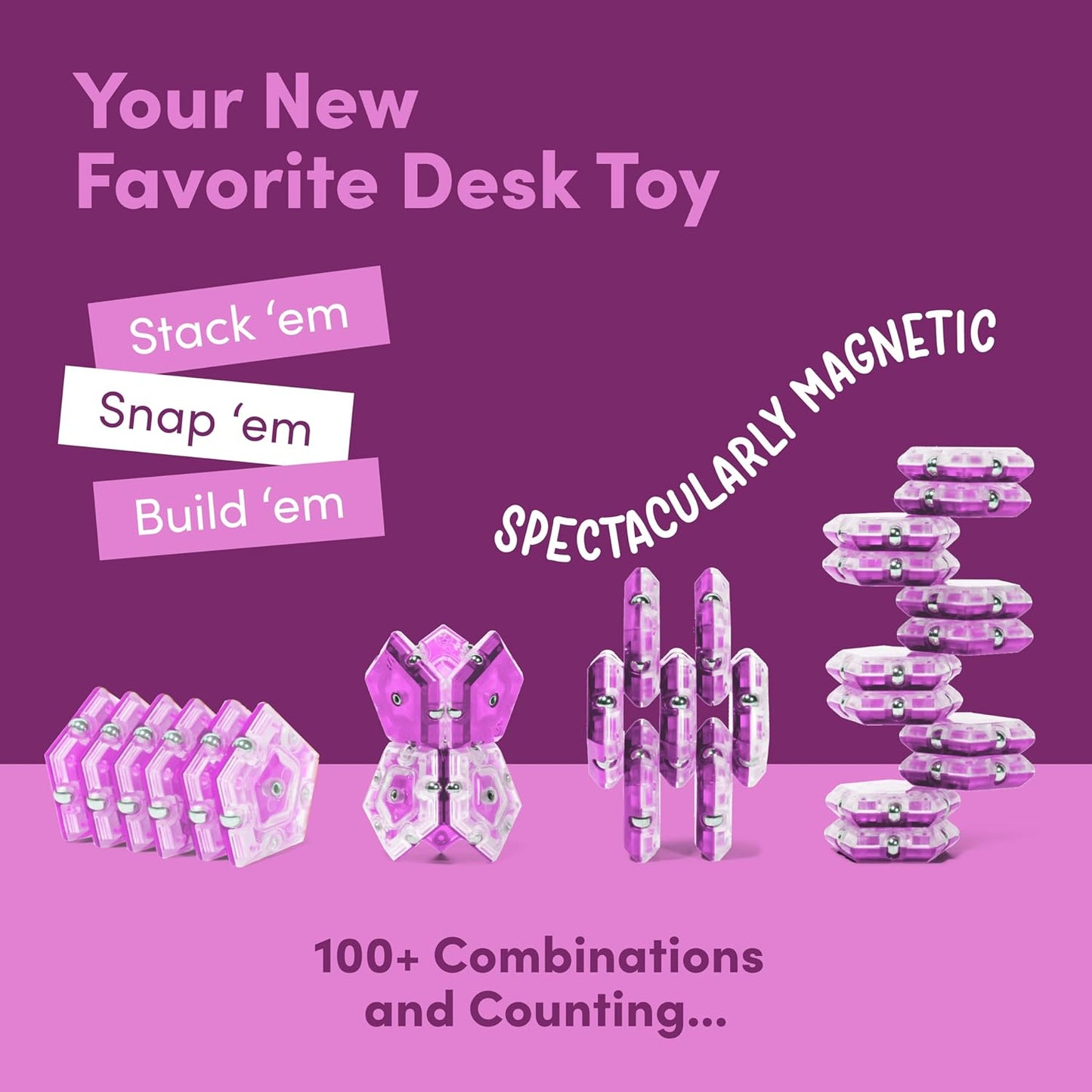 Speks Geode Sphere Magnetic Fidget Toy for Adults | Quiet Adult Sensory Toy for Stress Relief & Anxiety, Office Desk Toy & Top Gadget Gift Idea | Quartz, 12-Piece Set