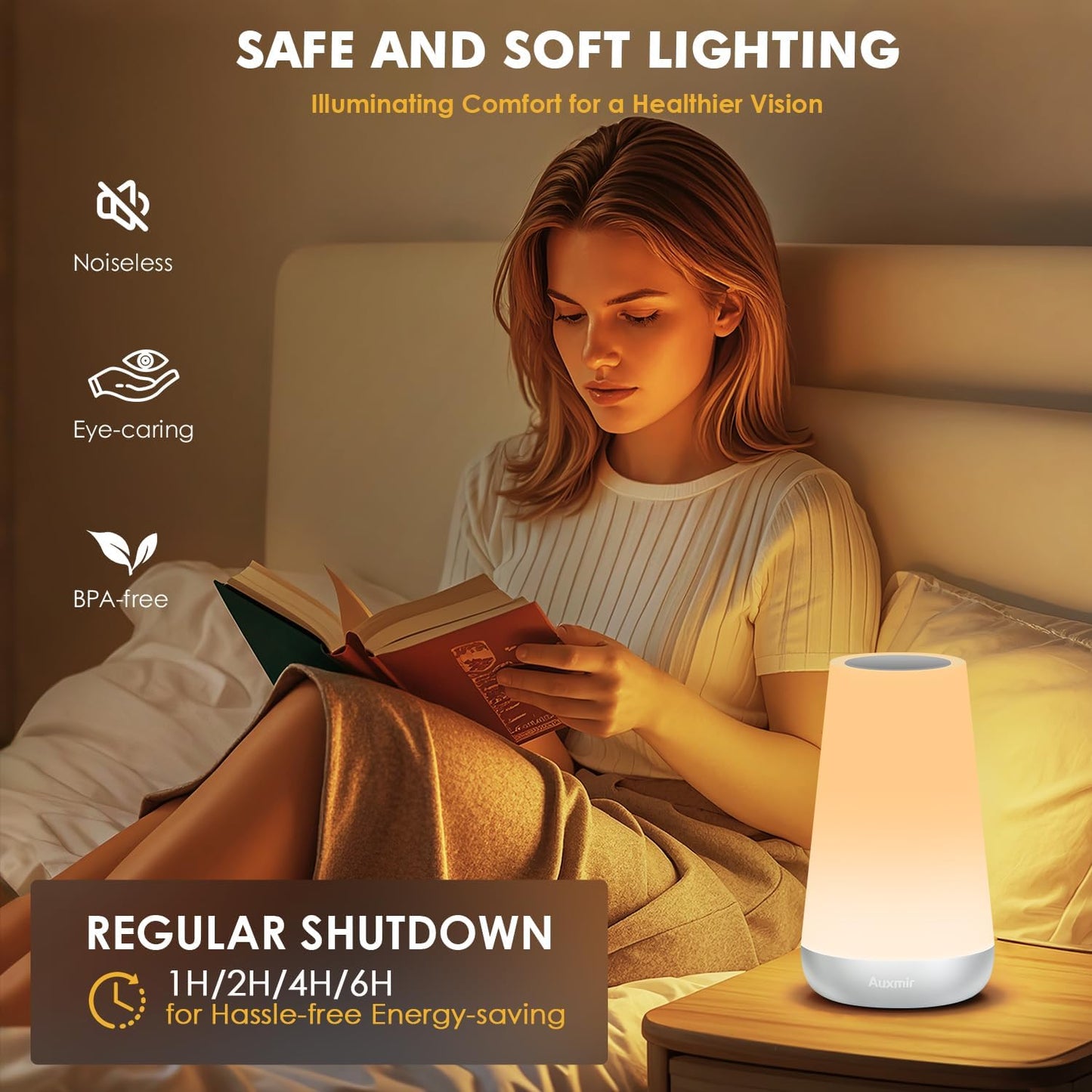 Night Light for Kids Baby, 2500mAh13 RGB Colors & 5 Brightness, Portable Rechargeable LED Bedside Lamp for Baby Nursery, Night Lights for Bedroom Living Room Bathroom Hallways, Silver