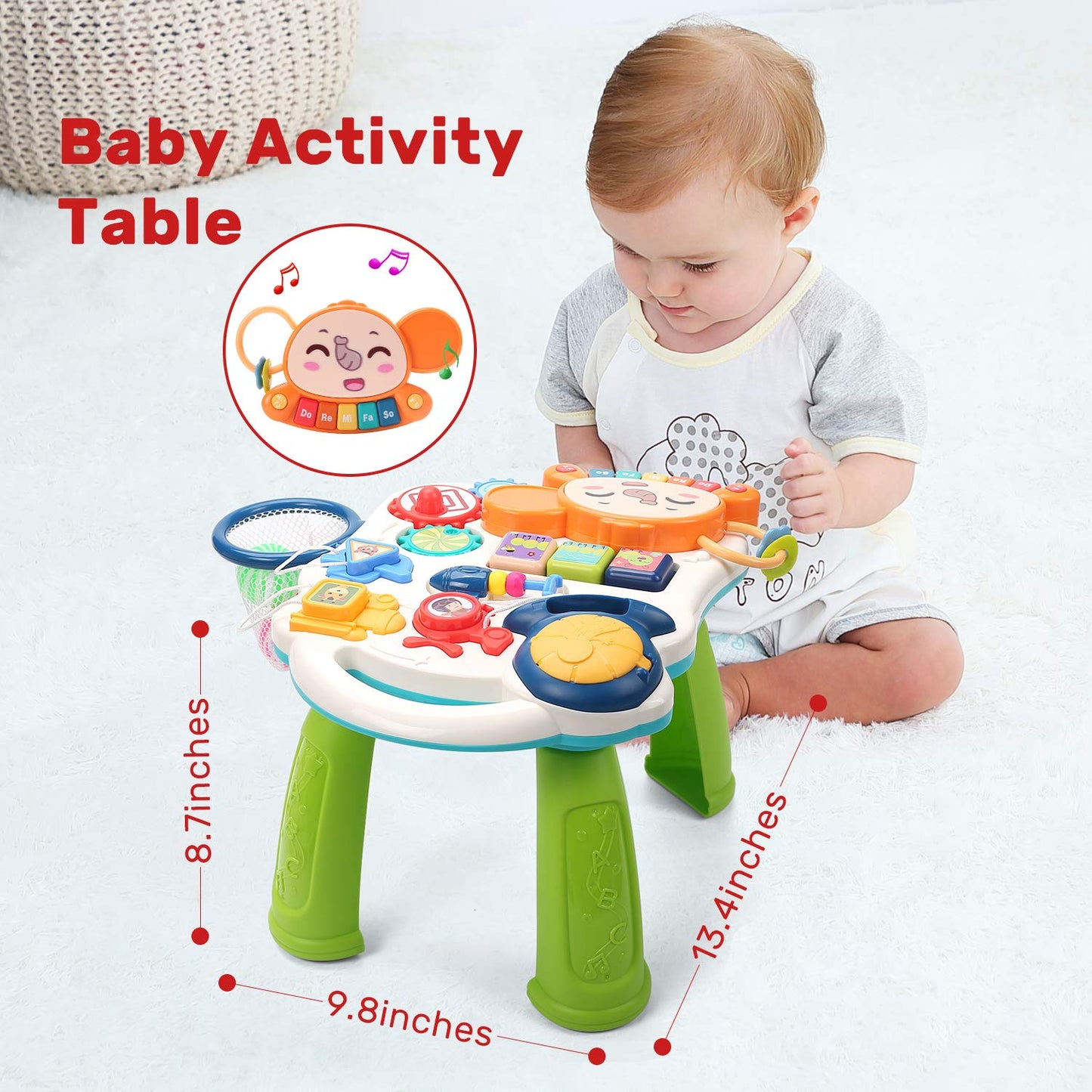 CUTE STONE Sit to Stand Learning Walker, 2 in 1 Baby Push Walker, Early Educational Child Activity