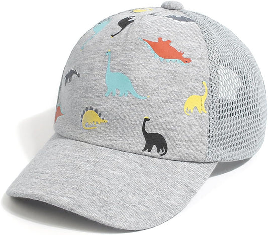 Duoyeree Toddler Baseball Cap Baby Cap Sun hat Print Dinosaur Pattern and Solid Color hat Kids boy Girl Age 0-8t