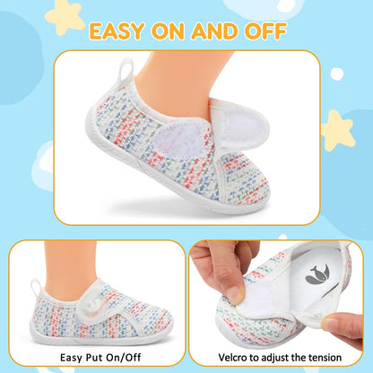 FEETCITY Toddler Walking Shoes Slip On Toddler Shoes Boys Girls Kids Sports Sneakers Casual School Shoes Barefoot Shoes