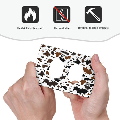 Outlet Covers Rustic Cowhide Highland Cow Milk Cow 1 Gang Duplex Light Switch Cover Decorative