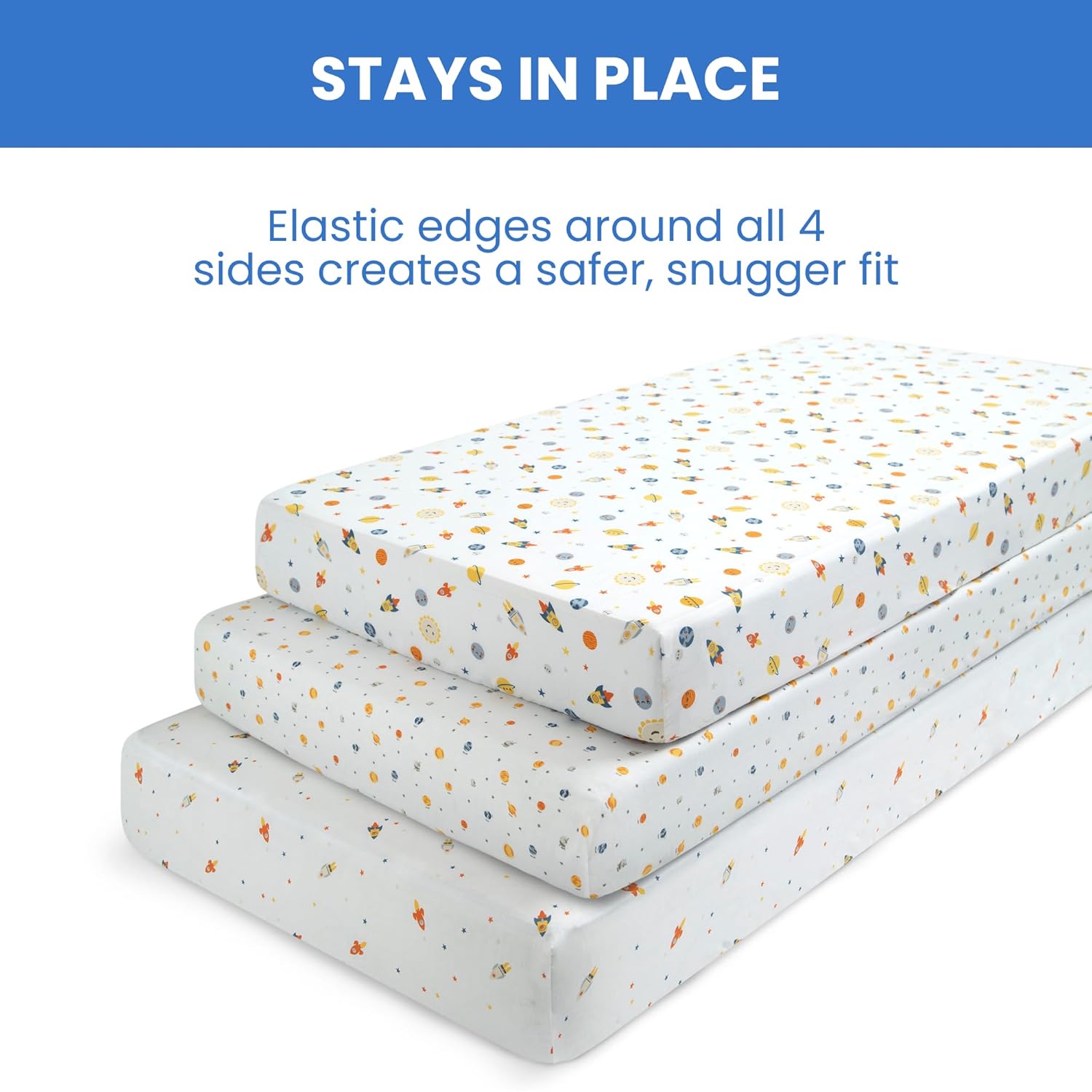 Delta Children Fitted Crib Sheets for Girls and Boys - Crib Sheet for Standard Crib and Toddler