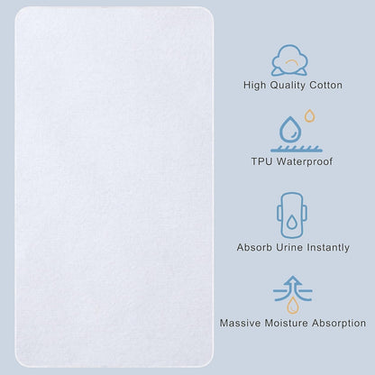 Flannel Crib Protector Pad，100％ Waterproof Mattress Protector Pad, One Size, 27" X 39"