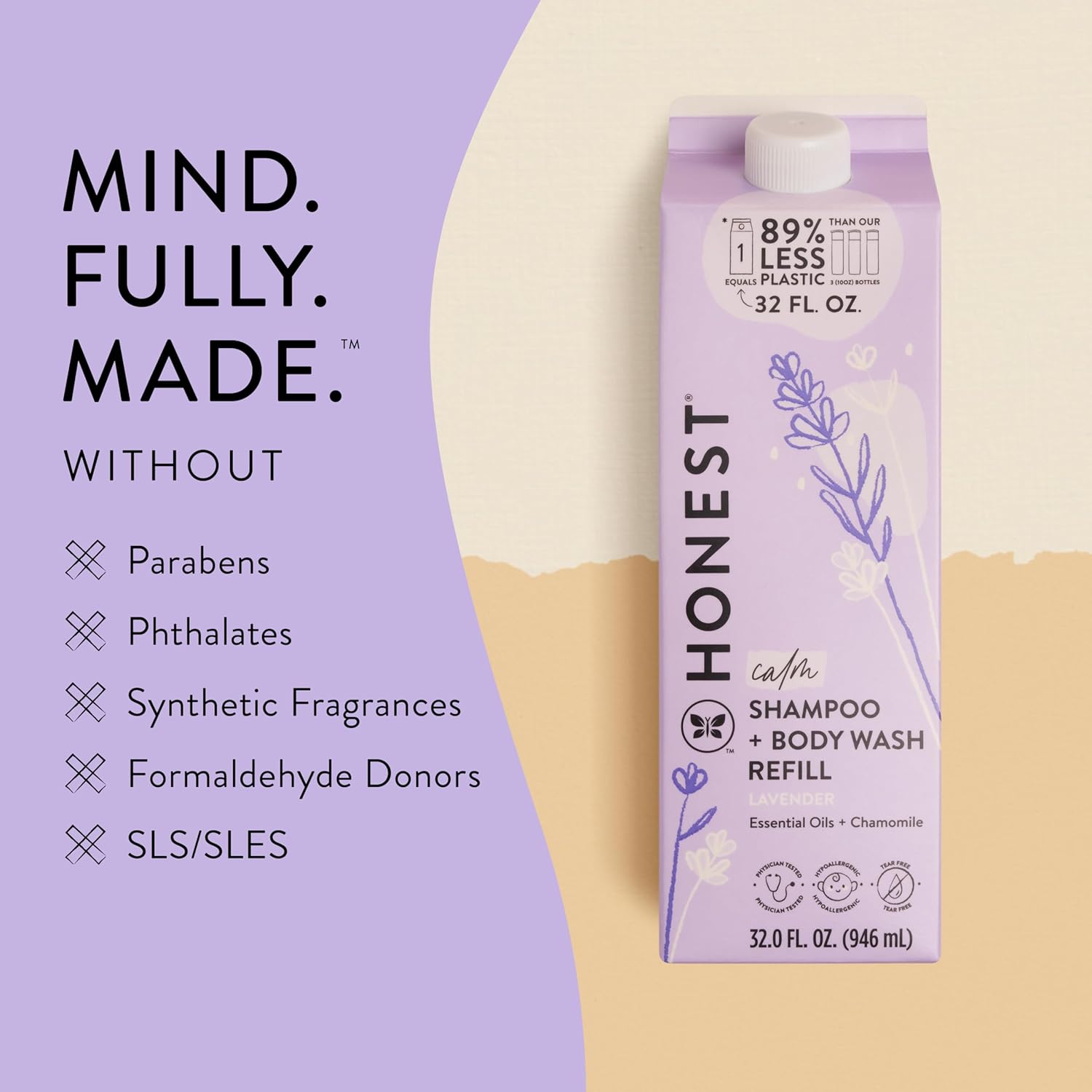 The Honest Company 2-in-1 Cleansing Shampoo + Body Wash Refill Carton | Gentle for Baby | Naturally