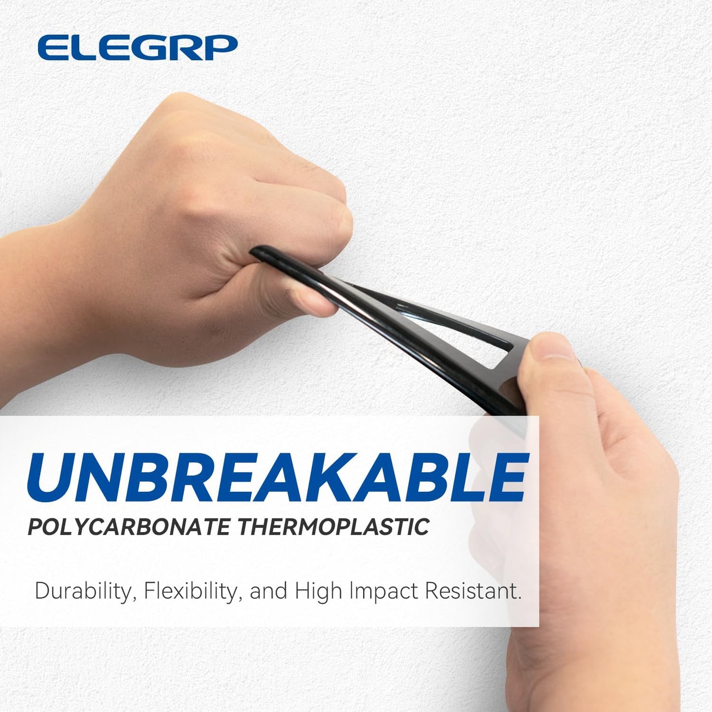 ELEGRP Decorative Receptacle Wall Plate, 1-Gang Mid Size Decorator Covers, Unbreakable Polycarbonate Faceplates for Decorator Device, UL Listed, Screws Included (1 Pack, Glossy Black)