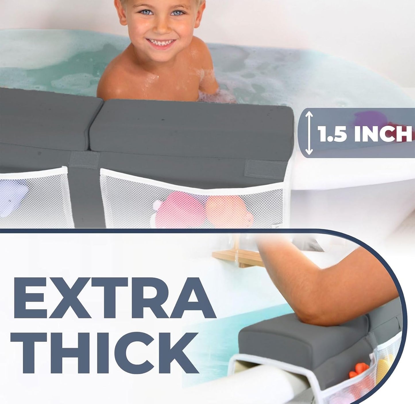 Comfortable Baby Bath Kneeler and Elbow Rest Pad Set – Thick Memory Foam Bath Kneeling Pad with