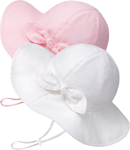 Baby Sun Hat Toddler Girl Beach Hat Adjustable Outdoor Summer Hat UPF 50+ Sun Protection Wide Brim Infant Kids