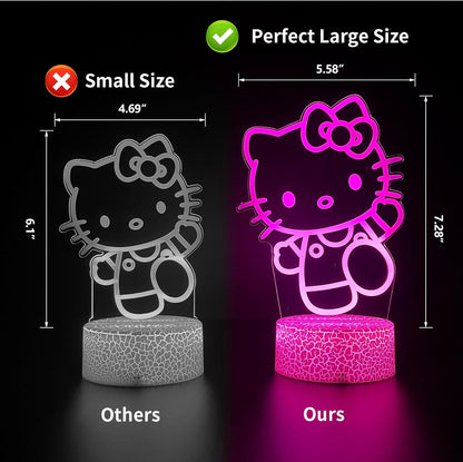 Cat Night Light Cute Night Light - Anime Charater 16 Color Change Decor Kitty Lamp with Remote, Dim, Timer,Kids Gifts for Christmas Birthday,Nursery Baby