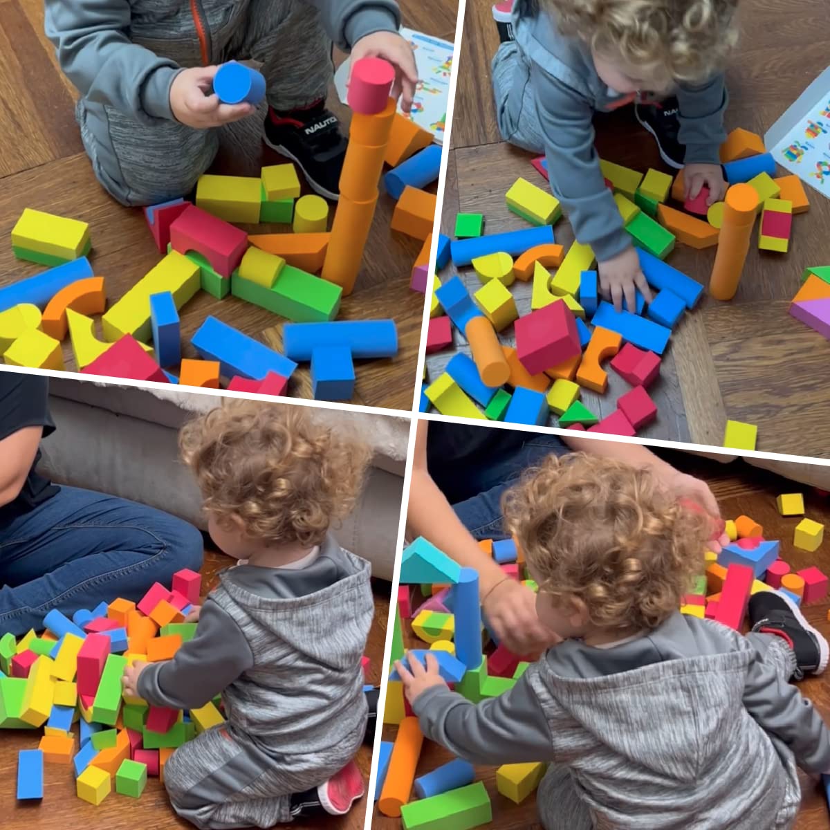 Pairez Toys Foam Building Blocks for Toddlers 2-4, 41 Pieces EVA Soft Stacking Blocks, Baby Bath
