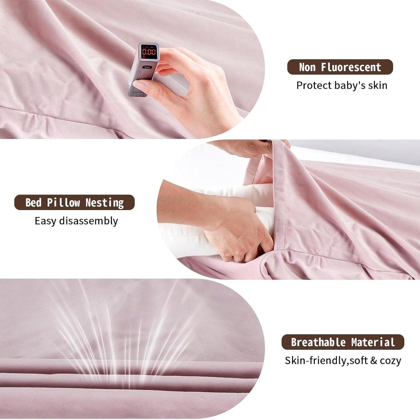 Baby Lounger Play Mat,Baby Lounger for Newborn Tummy Time for Baby in Bed,0° Angle Newborn Lounger Baby Nest for Boys & Girls 0-12 Months-Pink