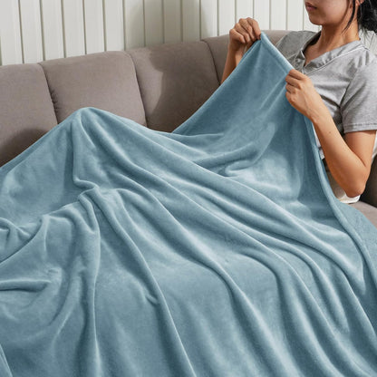 PHF Ultra Soft Fleece Throw Blanket, No Shed No Pilling Luxury Plush Cozy 300GSM Lightweight